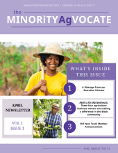 The minority AgVocate newsletter cover