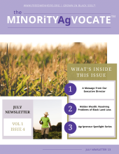 The minority AgVocate newsletter cover